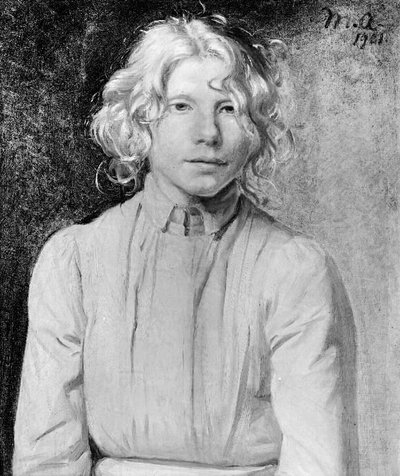 A Skagen Girl in a Red Dress by Michael Peter Ancher
